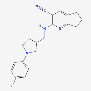 2-[[1-(4-fluorophenyl)pyrrolidin-3-yl]methylamino]-6,7-dihydro-5H-cyclopenta[b]pyridine-3-carbonitrile