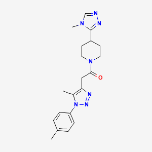 2-[5-Methyl-1-(4-methylphenyl)triazol-4-yl]-1-[4-(4-methyl-1,2,4-triazol-3-yl)piperidin-1-yl]ethanone