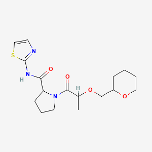 1-[2-(oxan-2-ylmethoxy)propanoyl]-N-(1,3-thiazol-2-yl)pyrrolidine-2-carboxamide