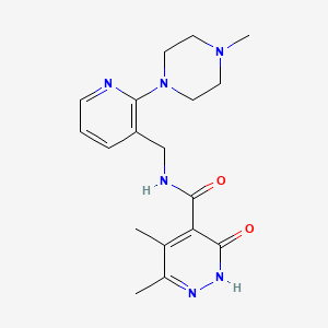 3,4-dimethyl-N-[[2-(4-methylpiperazin-1-yl)pyridin-3-yl]methyl]-6-oxo-1H-pyridazine-5-carboxamide