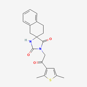 3'-[2-(2,5-dimethylthiophen-3-yl)-2-oxoethyl]spiro[2,4-dihydro-1H-naphthalene-3,5'-imidazolidine]-2',4'-dione