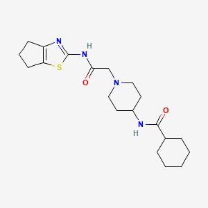 N-[1-[2-(5,6-dihydro-4H-cyclopenta[d][1,3]thiazol-2-ylamino)-2-oxoethyl]piperidin-4-yl]cyclohexanecarboxamide