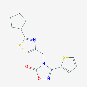 4-[(2-Cyclopentyl-1,3-thiazol-4-yl)methyl]-3-thiophen-2-yl-1,2,4-oxadiazol-5-one