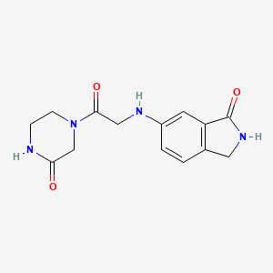 6-[[2-Oxo-2-(3-oxopiperazin-1-yl)ethyl]amino]-2,3-dihydroisoindol-1-one