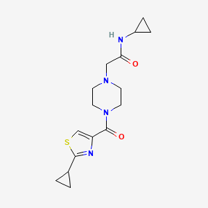 N-cyclopropyl-2-[4-(2-cyclopropyl-1,3-thiazole-4-carbonyl)piperazin-1-yl]acetamide