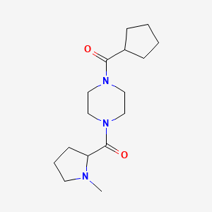 molecular formula C16H27N3O2 B6812858 Cyclopentyl-[4-(1-methylpyrrolidine-2-carbonyl)piperazin-1-yl]methanone 