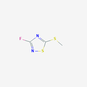 molecular formula C3H3FN2S2 B068175 3-Fluoro-5-methylsulfanyl-1,2,4-thiadiazole CAS No. 181937-84-8