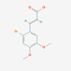 molecular formula C11H10BrO4- B068202 2-Bromo-4,5-dimethoxycinnamic acid CAS No. 195383-80-3