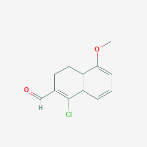 molecular formula C12H11ClO2 B068260 1-Chloro-5-methoxy-3,4-dihydronaphthalene-2-carbaldehyde CAS No. 187963-07-1