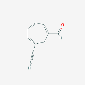 molecular formula C10H8O B068267 6-Ethynylcyclohepta-1,3,5-triene-1-carbaldehyde CAS No. 161146-82-3