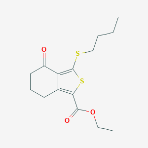 molecular formula C15H20O3S2 B068273 Ethyl 3-(Butylthio)-4-oxo-4,5,6,7-tetrahydrobenzo[c]thiophene-1-carboxylate CAS No. 172516-33-5