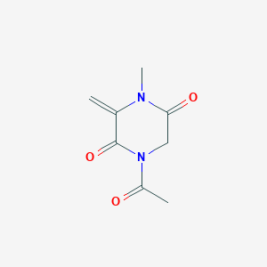 molecular formula C8H10N2O3 B068280 1-Acetyl-3-methylene-4-methylpiperazine-2,5-dione CAS No. 182067-87-4