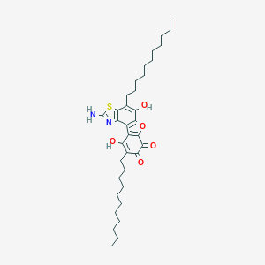molecular formula C35H50N2O5S B068292 7,8,10-Trihydroxy-2-imino-4,9-diundecyl[1]benzofuro[3,2-e][1,3]benzothiazol-5(2H)-one CAS No. 185418-50-2