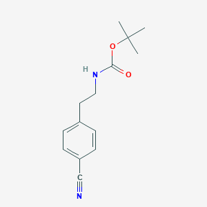 molecular formula C14H18N2O2 B068345 tert-Butyl 4-cyanophenethylcarbamate CAS No. 172348-86-6