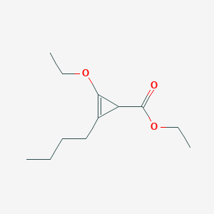 molecular formula C12H20O3 B068373 2-Cyclopropene-1-carboxylicacid,2-butyl-3-ethoxy-,ethylester(9CI) CAS No. 168298-19-9