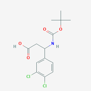 molecular formula C14H17Cl2NO4 B068383 3-[(Tert-butoxycarbonyl)amino]-3-(3,4-dichlorophenyl)propanoic acid CAS No. 193633-52-2