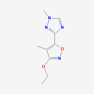 molecular formula C9H12N4O2 B068396 3-Ethoxy-4-methyl-5-(1-methyl-1H-1,2,4-triazol-3-yl)isoxazole CAS No. 194286-94-7