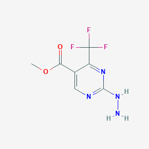molecular formula C7H7F3N4O2 B068407 Methyl 2-hydrazinyl-4-(trifluoromethyl)pyrimidine-5-carboxylate CAS No. 175137-28-7