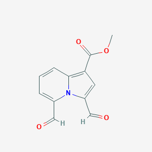 molecular formula C12H9NO4 B068409 3,5-二甲酰吲哚并[1,2-a]吡啶-1-甲酸甲酯 CAS No. 163556-04-5