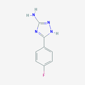 molecular formula C8H7FN4 B068436 5-(4-fluorophenyl)-4H-1,2,4-triazol-3-amine CAS No. 168893-35-4