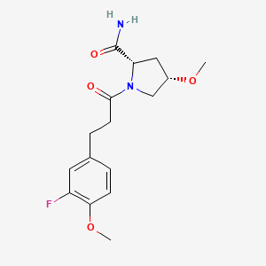 (2S,4S)-1-[3-(3-fluoro-4-methoxyphenyl)propanoyl]-4-methoxypyrrolidine-2-carboxamide