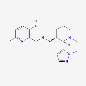 6-methyl-2-[[methyl-[[(2R,3S)-1-methyl-2-(2-methylpyrazol-3-yl)piperidin-3-yl]methyl]amino]methyl]pyridin-3-ol