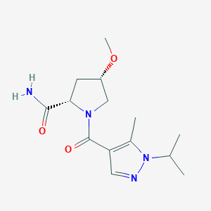 (2S,4S)-4-methoxy-1-(5-methyl-1-propan-2-ylpyrazole-4-carbonyl)pyrrolidine-2-carboxamide