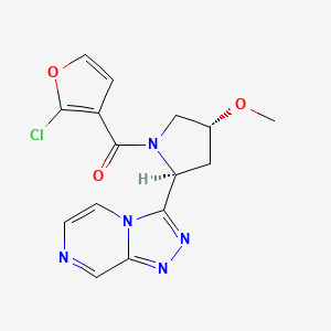 (2-chlorofuran-3-yl)-[(2S,4R)-4-methoxy-2-([1,2,4]triazolo[4,3-a]pyrazin-3-yl)pyrrolidin-1-yl]methanone