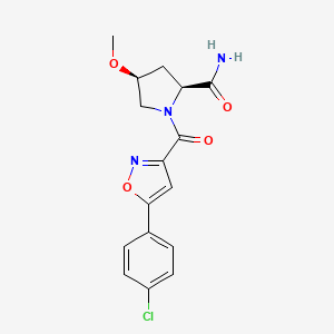 (2S,4S)-1-[5-(4-chlorophenyl)-1,2-oxazole-3-carbonyl]-4-methoxypyrrolidine-2-carboxamide