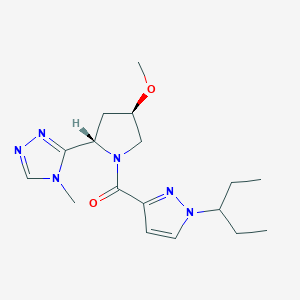 [(2S,4R)-4-methoxy-2-(4-methyl-1,2,4-triazol-3-yl)pyrrolidin-1-yl]-(1-pentan-3-ylpyrazol-3-yl)methanone