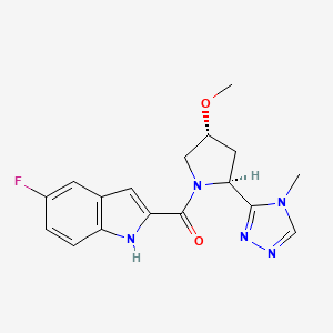 (5-fluoro-1H-indol-2-yl)-[(2S,4R)-4-methoxy-2-(4-methyl-1,2,4-triazol-3-yl)pyrrolidin-1-yl]methanone