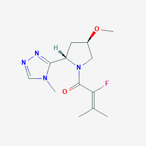 2-fluoro-1-[(2S,4R)-4-methoxy-2-(4-methyl-1,2,4-triazol-3-yl)pyrrolidin-1-yl]-3-methylbut-2-en-1-one