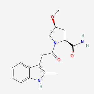 (2S,4S)-4-methoxy-1-[2-(2-methyl-1H-indol-3-yl)acetyl]pyrrolidine-2-carboxamide