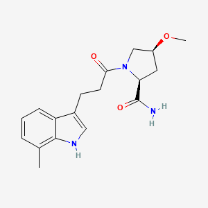 (2S,4S)-4-methoxy-1-[3-(7-methyl-1H-indol-3-yl)propanoyl]pyrrolidine-2-carboxamide