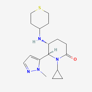 (5R,6R)-1-cyclopropyl-6-(2-methylpyrazol-3-yl)-5-(thian-4-ylamino)piperidin-2-one