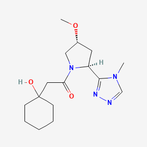 2-(1-hydroxycyclohexyl)-1-[(2S,4R)-4-methoxy-2-(4-methyl-1,2,4-triazol-3-yl)pyrrolidin-1-yl]ethanone