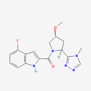 (4-fluoro-1H-indol-2-yl)-[(2S,4R)-4-methoxy-2-(4-methyl-1,2,4-triazol-3-yl)pyrrolidin-1-yl]methanone