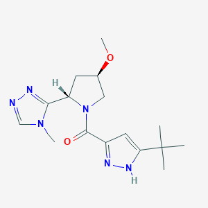 (5-tert-butyl-1H-pyrazol-3-yl)-[(2S,4R)-4-methoxy-2-(4-methyl-1,2,4-triazol-3-yl)pyrrolidin-1-yl]methanone