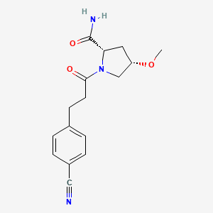 (2S,4S)-1-[3-(4-cyanophenyl)propanoyl]-4-methoxypyrrolidine-2-carboxamide