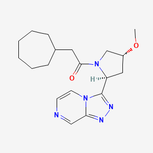 2-cycloheptyl-1-[(2S,4R)-4-methoxy-2-([1,2,4]triazolo[4,3-a]pyrazin-3-yl)pyrrolidin-1-yl]ethanone