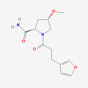 (2S,4S)-1-[3-(furan-3-yl)propanoyl]-4-methoxypyrrolidine-2-carboxamide