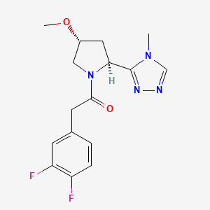 2-(3,4-difluorophenyl)-1-[(2S,4R)-4-methoxy-2-(4-methyl-1,2,4-triazol-3-yl)pyrrolidin-1-yl]ethanone