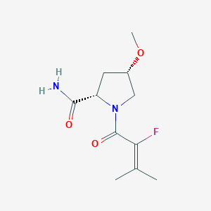 (2S,4S)-1-(2-fluoro-3-methylbut-2-enoyl)-4-methoxypyrrolidine-2-carboxamide