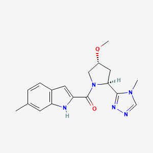 [(2S,4R)-4-methoxy-2-(4-methyl-1,2,4-triazol-3-yl)pyrrolidin-1-yl]-(6-methyl-1H-indol-2-yl)methanone