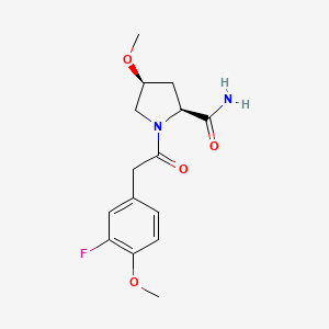 (2S,4S)-1-[2-(3-fluoro-4-methoxyphenyl)acetyl]-4-methoxypyrrolidine-2-carboxamide