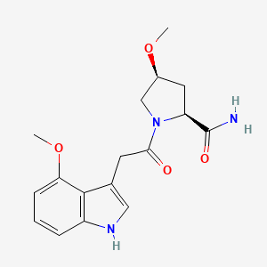 (2S,4S)-4-methoxy-1-[2-(4-methoxy-1H-indol-3-yl)acetyl]pyrrolidine-2-carboxamide