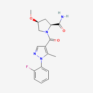 (2S,4S)-1-[1-(2-fluorophenyl)-5-methylpyrazole-4-carbonyl]-4-methoxypyrrolidine-2-carboxamide