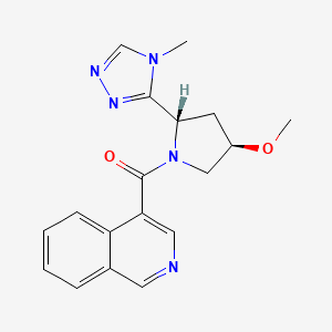 molecular formula C18H19N5O2 B6846804 isoquinolin-4-yl-[(2S,4R)-4-methoxy-2-(4-methyl-1,2,4-triazol-3-yl)pyrrolidin-1-yl]methanone 