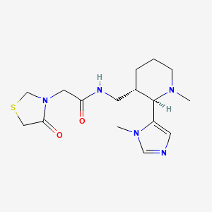 N-[[(2R,3S)-1-methyl-2-(3-methylimidazol-4-yl)piperidin-3-yl]methyl]-2-(4-oxo-1,3-thiazolidin-3-yl)acetamide