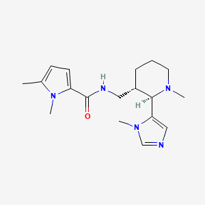 1,5-dimethyl-N-[[(2R,3S)-1-methyl-2-(3-methylimidazol-4-yl)piperidin-3-yl]methyl]pyrrole-2-carboxamide